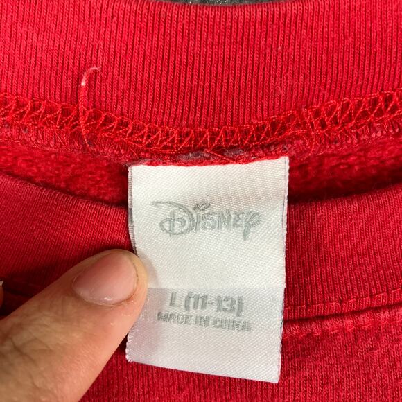 Disney Mickey Mouse Sweatshirt Adults Large Red Pullover Graphic Crewneck Casual - Picture 2 of 7